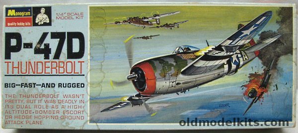 Monogram 1/48 P-47D Thunderbolt - Gabreski or RAF - Blue Box  Issue, PA187-150 plastic model kit